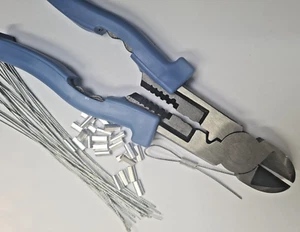 50Pk ELECTRIC METER OVAL ALUMINIUM SECURITY SEALS & WIRES & SEAL CRIMPING TOOL - Picture 1 of 3