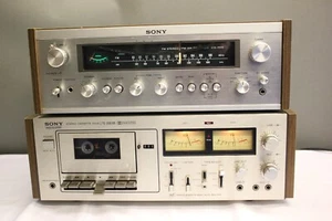 SONY TC-206SD STEREO CASSETTE DECK SONY STR-7035 FM STEREO FM AM RECEIVER - Picture 1 of 17