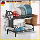 De  2 Tier Dish Drying Rack Saving Space Utensil Holder For Small Kitchen Counte