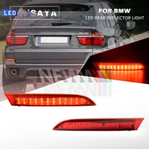 2x For 11-13 BMW X5 E70 LCI Red LED Rear Bumper Reflector Tail Brake Stop Light - Picture 1 of 14
