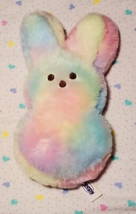 9" Peeps Pastel Rainbow Tie Dye Bunny Fluffy Stuffed Animal Plush - Picture 1 of 7