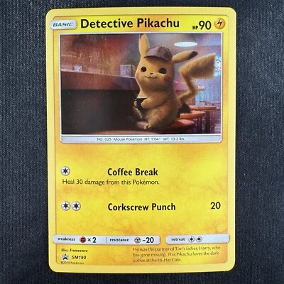 Pokemon TCG Detective Pikachu SM Movie Promos SM190 Black Star Promo Holo Card 1 - Image 1 of 2