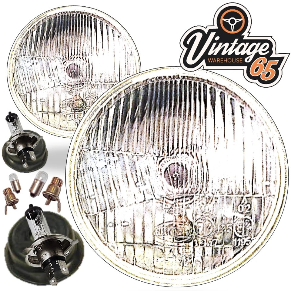 Vintage Warehouse 65 5&3/4 " LHD Euro H4 Halogen Umbau Scheinwerfer Kopf Lampe - Bild 1 von 1