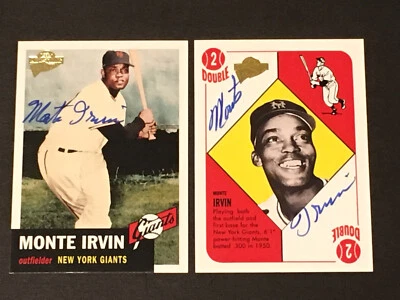 (2) MONTE IRVIN ~ 2004/ 05 Topps Fan Favorites Hand-Signed Autograph (d. 2016) - Image 1 of 4