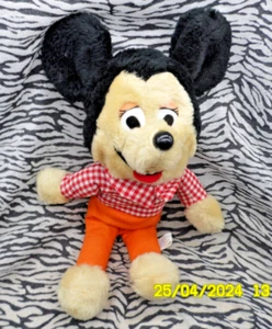 P16/ WALT DISNEY  DOUDOU PELUCHE ANCIENNE VINTAGE  MICKEY SINGAPORE 34CM TTTBE - Picture 1 of 5