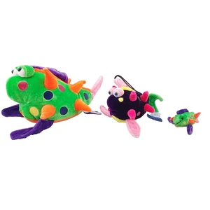 Muñeca de peluche vintage años 90 colorida de neón para anidar peces B.J. Toy Co. - Imagen 1 de 7