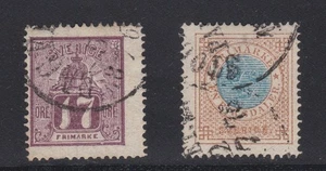 Schweden - zwei Premium frühe Ausgaben: Die rotviolette 17o und die 1872 Riksdaler - Bild 1 von 2