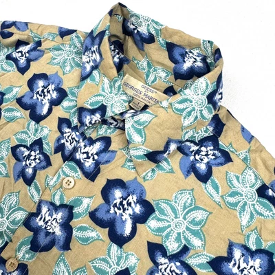 VTG Guess x George Marciano Men's Hawaiian Button Shirt Floral Blue • Size 1 - Image 1 of 4