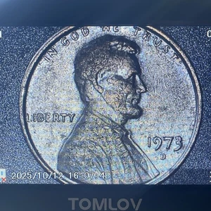 1973 d mint copper penny L on a Deep all around Rim - Picture 1 of 4