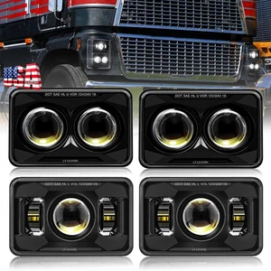 Brightest 4pcs 4x6" Led Headlights H4656 for Ford LTL9000 CLT9000 CL9000 1981-91 - Picture 1 of 12