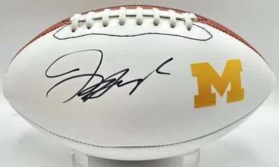 Jim Harbaugh Signed University Of Michigan White Panel Football PSA/DNA COA - Image 1 of 4