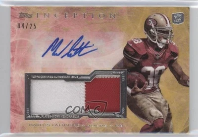 2013 Topps Inception Yellow /25 Marcus Lattimore RPA Rookie Jumbo Patch Auto RC - Image 1 of 2