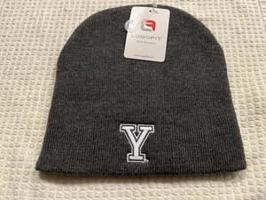 NWT * Yale Bulldog Gray Knit Beanie *  Logofit 100% Acrylic * One size fits most - Picture 1 of 2