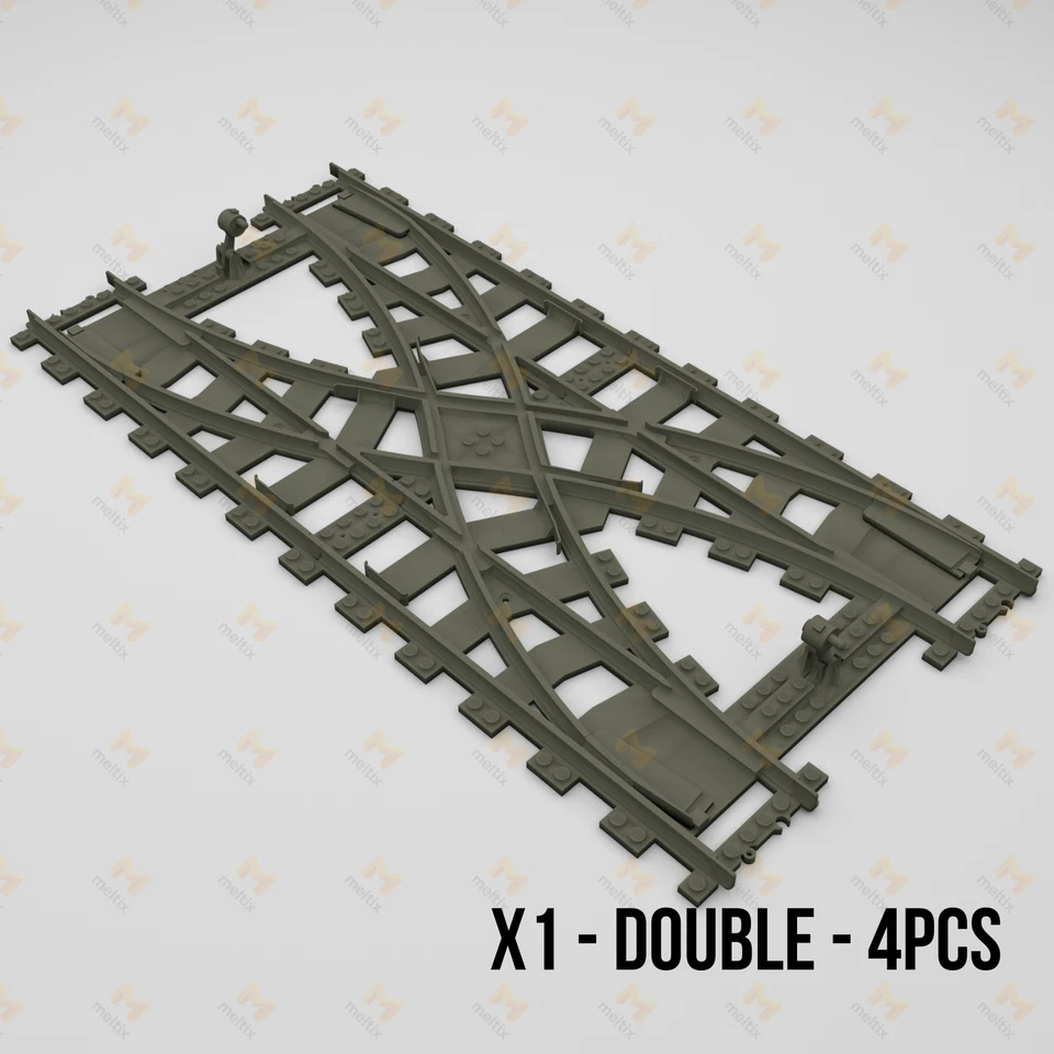 Double aiguillage compatible train Lego - Photo 1/1