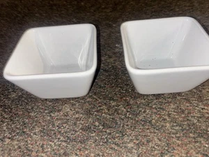 2 PAMPERED CHEF Small Square WHITE Bowls SIMPLE ADDITIONS - Picture 1 of 3