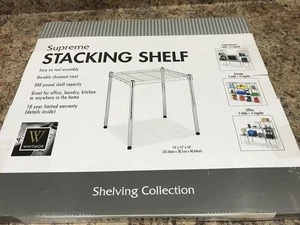 Whitmor Supreme Stacking Shelf and Organizer -Heavy-Duty - Adjustable, Chrome - Picture 1 of 6
