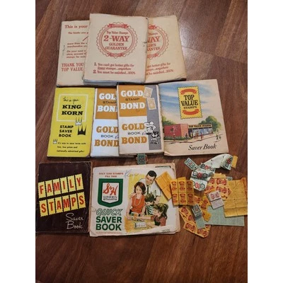 Libros de estampillas de 2 vías Golden King Corn S & H Green Family Gold valor familiar  Foto 1 de 4