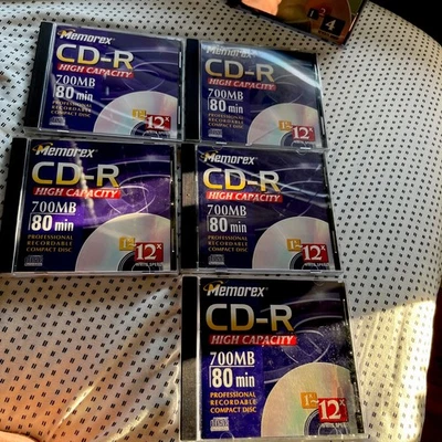 Memorex CD-R High Capacity 700MB 80 Min Professional Recordable Disc- (5)pk New - Image 1 of 2