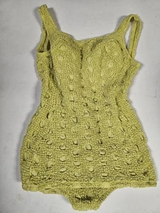 Costume da bagno vintage anni 60 Peter Pan Sun Blazers taglia 14 giallo disegnato da Cassini raro - Foto 1 di 7