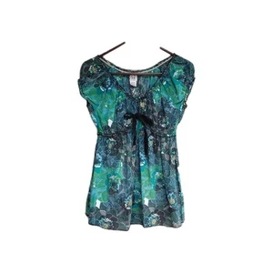 Y2K Duo Maternity Babydoll Top Womens Medium Floral Blouse Fairycore Ethereal - Picture 1 of 8
