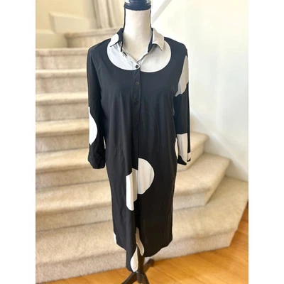 NWT Tekbika Alembika Black White Oversize Polka Dot Tunic Dress SZ3 - Image 1 of 4