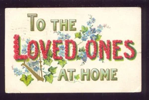 Großer Brief AN DIE LIEBEN ZU HAUSE Vergissmeinnicht HARP 1908 Vintage Postkarte - Bild 1 von 1