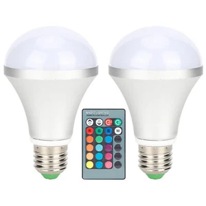 E27 RGB Light Bulb 60W LED Color Changing Remote Control Energy Saving Bulb - Picture 1 of 24