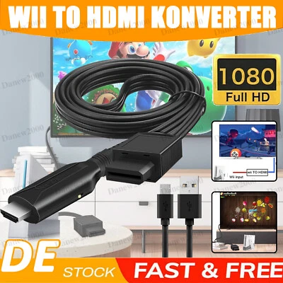 Wii auf HDMI Konverter All-in-One HD 1080P Video Audio Wandler Adapter Kabel NEU - Bild 1 von 4