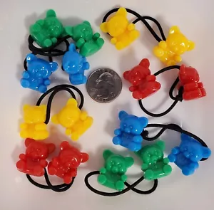 bear mix  hair ball ELASTIC  tie girl Ball Ponytail Holder Knocker ball Scrunch - Picture 1 of 10