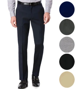 Men's Premium Slim Fit Dress Pants Slacks Flat Front Multiple Colors - Picture 1 of 10