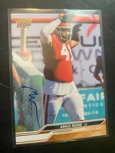 Mike Rose - 2024 Upper Deck CFL "Autographed" Card #30 - Picture 1 of 2