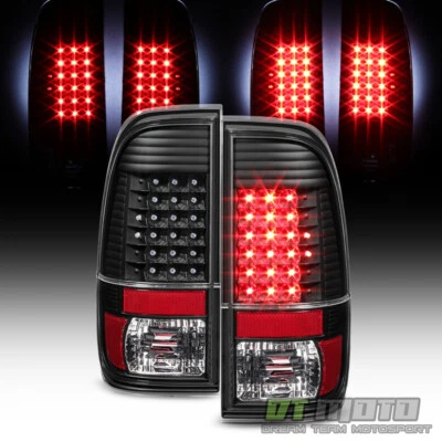 Blk 1997-2003 Ford F150 1999-2007 F250 F350 F450 Superduty LED Tail Lights Lamps - Image 1 of 4