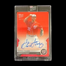 Stephen Strasburg 2021 Topps Now Road To Opening Day Auto #d 05/10 RED Nationals