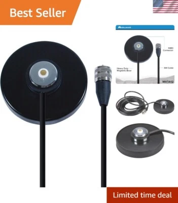 Прочное магнитное крепление для антенн - 12-футовый кабель и разъем NMO в комплекте - Изображение 1 из 4