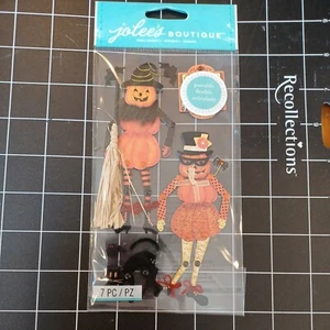 PEGATINAS DE ÁLBUM DE RECORTES de Halloween Calabaza Jack Linterna De Colección Posable Gente Bruja - Imagen 1 de 2