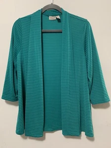 Easywear by Chicos Women 2 Green Open Cardigan Comfy Casual Dressy Boho - Picture 1 of 6