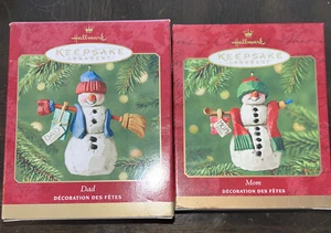 Mom And Dad Snowman Hallmark Keepsake ~ 2001 - Picture 1 of 2
