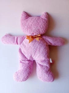 North American Bear Company Pink Pastel Pancake Cat Terrycloth 2004 Vintage Bow - Picture 1 of 2