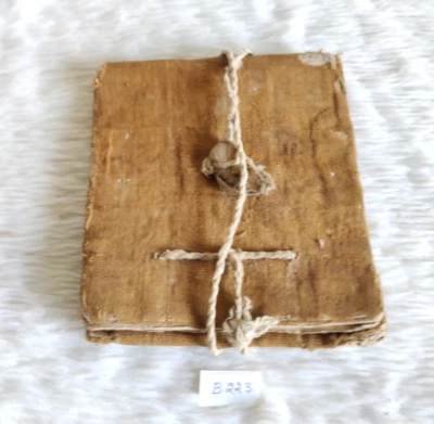 Antiguo guión de contabilidad cubierto de tela escrito libro de cuentas decoración de oficina B227 Foto 1 de 4