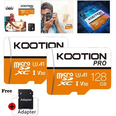2Pack 128GB Micro SD Memory Card High Speed SDXC U3 V30 TF Card for Phone Camera - Image 1 of 4