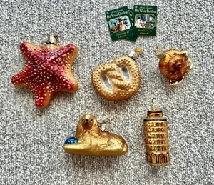 Vintage 4 Old World Christmas Ornaments + Bonus In Gold & Copper Colors, Dog - Picture 1 of 3