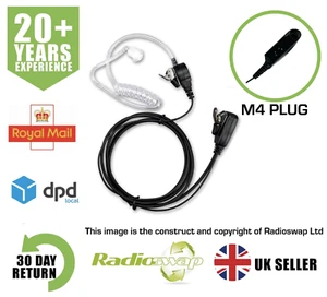 COVERT EARPIECE WITH MIC & PTT FITS MOTOROLA GP340 GP360 GP380 TWO WAY RADIO - Picture 1 of 11