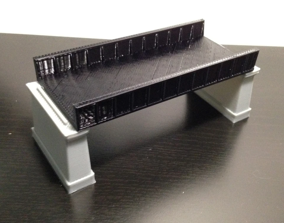 Outland Models Railroad Girder Bridge Black(for Double Track) with Piers Z Scale - Image 1 of 1