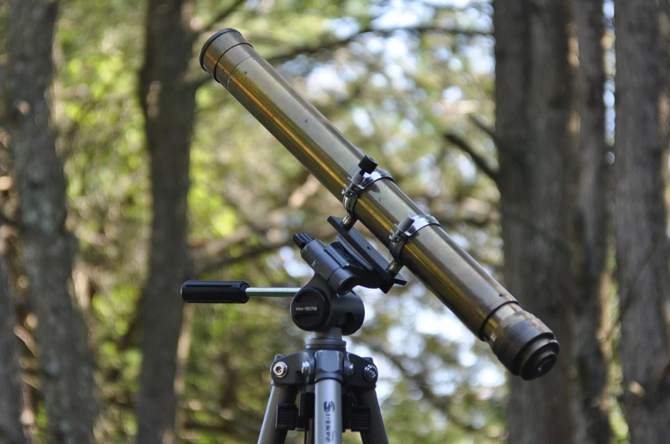 Marine brass single draw telescope, Ottway & Co. Ltd, Ealing, London - Image 1 of 4