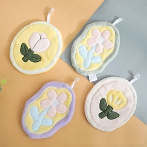 2pc Wipe a handkerchief Hand towel Home Kitchen Bathroom Cute Flower Multicolor - Picture 1 of 6