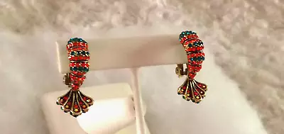 HEIDI DAUS"Lobster Tales" (Blue Zircon/Hyacinth) Clip-On Style Earrings-LAST PR! - Image 1 of 4