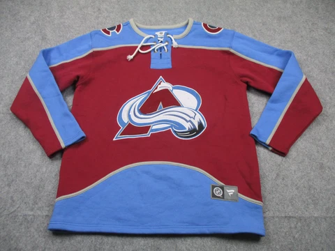 Colorado Avalanche Sweater Mens Large Red Pullover Sweatshirt Hockey Jersey * Cover