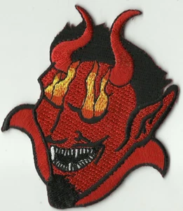 DEVIL HORNS 1990'S EMBROIDERED VINTAGE SEW/IRON ON PATCH no longer made BIKER - Picture 1 of 22