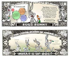 BUGS BUNNY - BILLET ONE MILLION DOLLAR US ! Collection Dessin Animé Looney Tunes - Photo 1/1