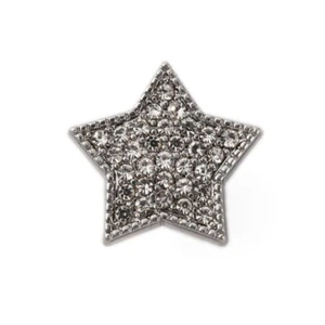 5 Stunning  Star Shaped Silver Tone Shank Buttons with Glass Rhinestone Detail - Picture 1 of 2